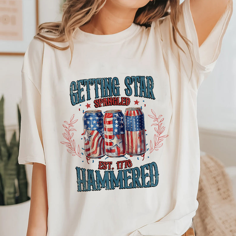 Petthouse | Getting Star Spangled Hammered Shirt, Independence Day Party In The Usa Shirt, 4th Of July