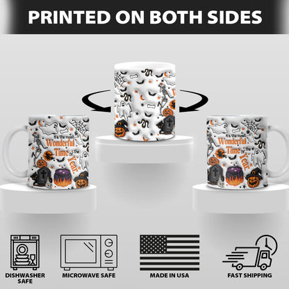 Petthouse | Skeleton It's The Most Wonderful Time Of The Year 3d Inflated Effect Printed Mug, Halloween Gift