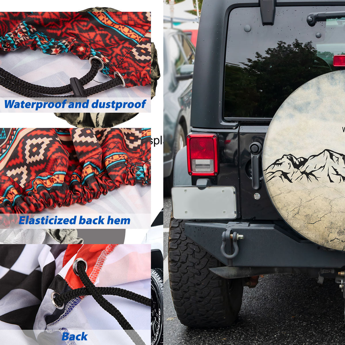 Petthouse | Nature Mountain Compass Spare Tire Cover Weatherproof Wheel Protectors Camping Outdoors Tire