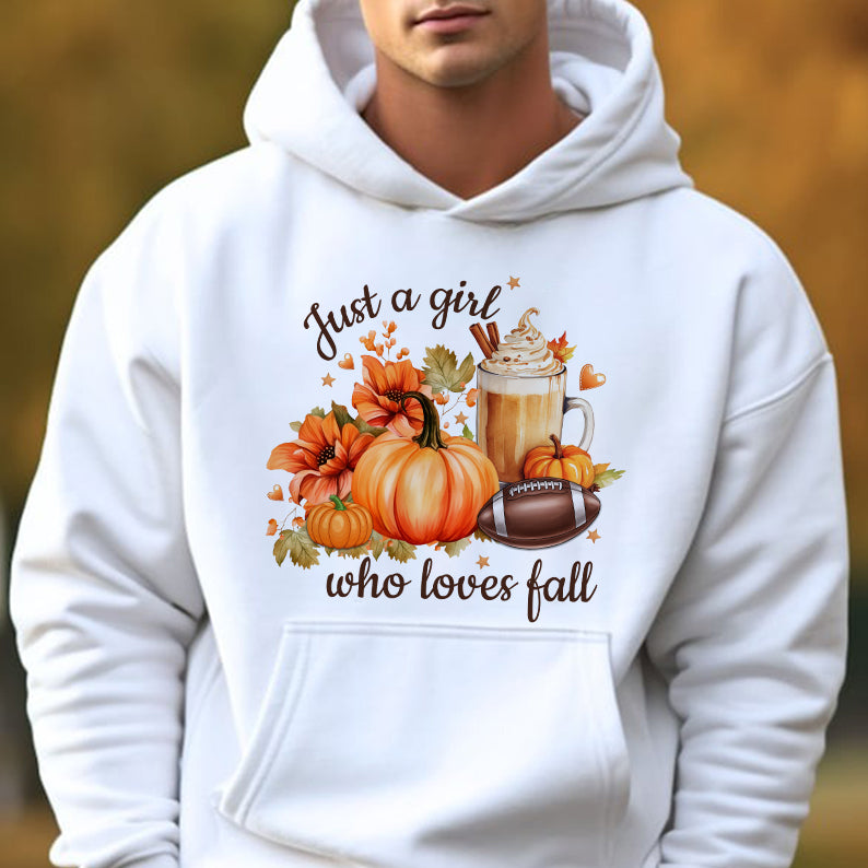 Petthouse | Just A Girl Who Loves Fall Shirt, Fall Sublimation Shirt, Pumpkin Spice, Autumn Trendy