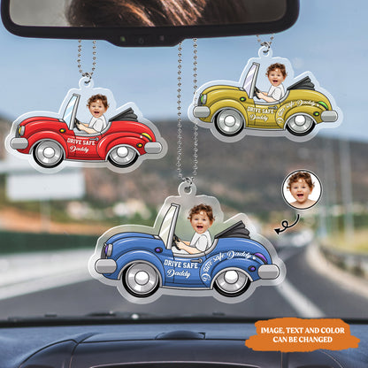 Petthouse | Personalized Acrylic Car Hanging, Drive Safe Daddy Car Hanging Dad Gifts, Car Accessories