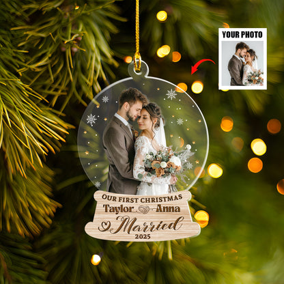 Petthouse | Personalized Couple Ornament, First Christmas Married Ornament, Married Keepsake, Xmas Ornaments