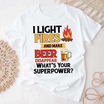 Camping Shirt, I Light Fires And Make Beer Disappear, Funny Camping Shirt, Camping Hoodie Sweatshirt, Camper Mug