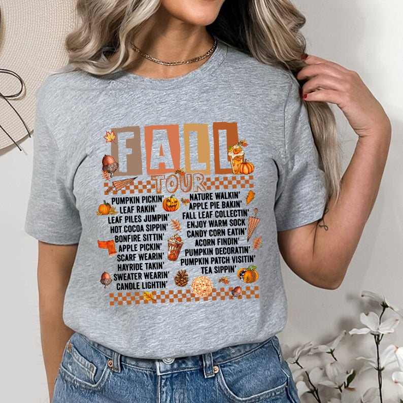 Petthouse | Retro Fall Tour Shirts, Fall Shirt, Autumn Leaves Pumpkin Shirt, Pumpkin Gardening