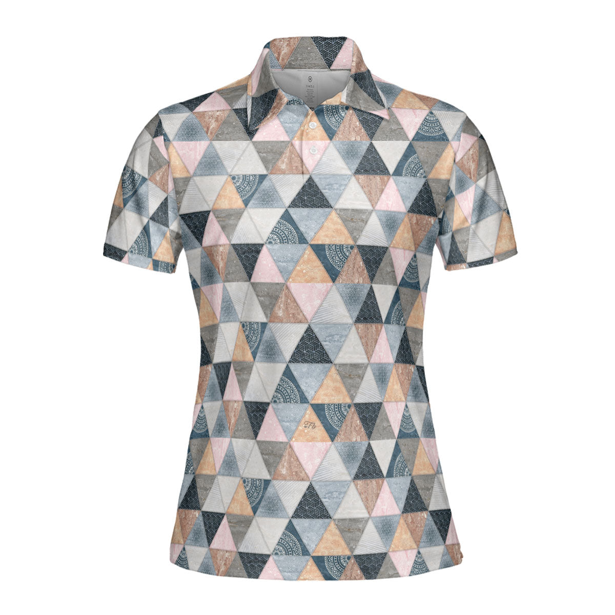 Petthouse | Customized Ceramic Pattern Vintage Women's Polo Shirt Golf Style Striangle Pattern