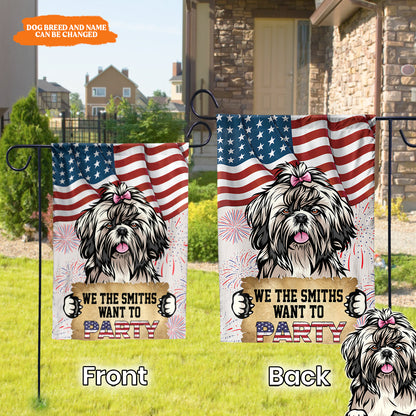 Petthouse | We Want The Party 4th July Personalized Flag, Dog Independence Day Flag, Patriotic Dog Flag