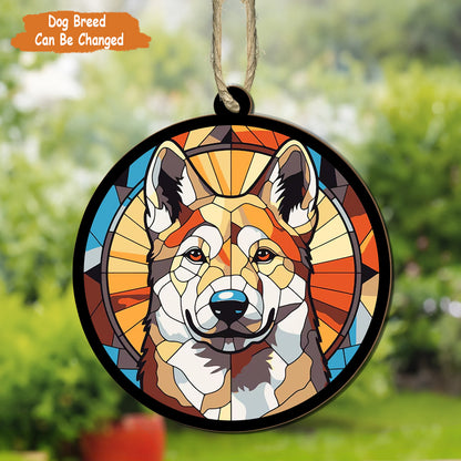 Petthouse | Personalized Dog Stained Glass Effect Suncatcher, Loss Of Pet Sympathy Gift, Pet Memorial Gift