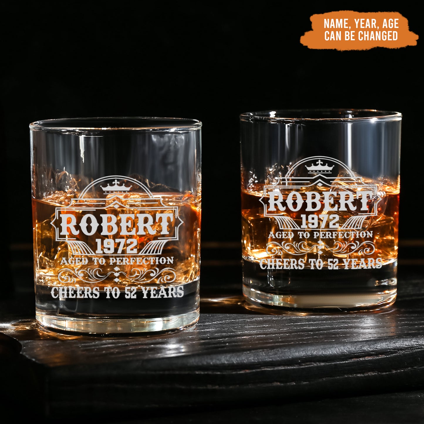 Petthouse | Personalized Whiskey Glass For Men, Engraved Rocks Glass, Birthday Gift For Him