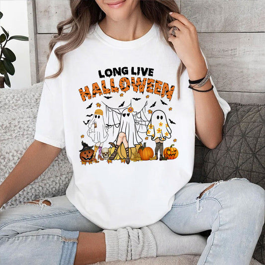 Petthouse | Long Live Halloween Vintage Shirt, Spooky Season Tshirt, Cute Ghost Thick Thighs Shirt