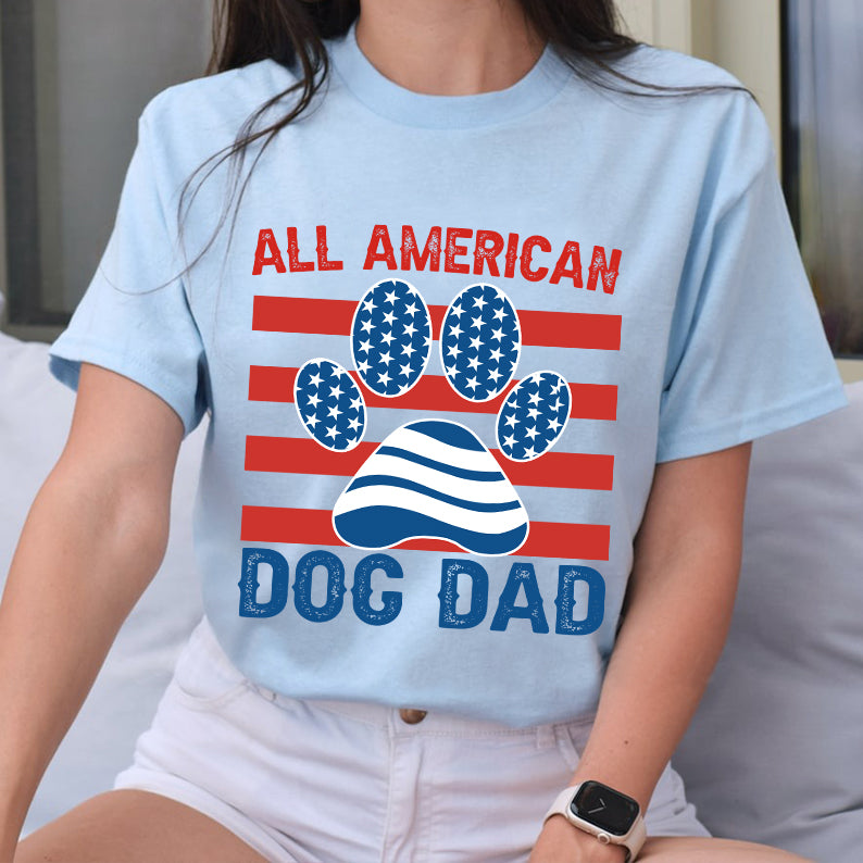 Petthouse | Father's Day Dog Lover Shirt, 4th Of July Shirt,  American Dog Dad Independence Day