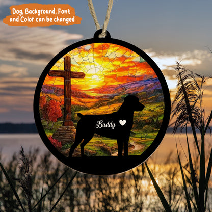 Petthouse | Personalized Dog Memorial Suncatcher, Dog Angel Suncatcher, Dog Memorial Ornament Gift