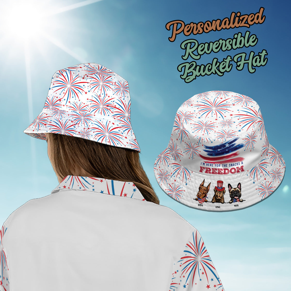 Petthouse | Personalized Dog 4th Of July Hawaiian Shirt, I'm Here For The Snacks & Freedom