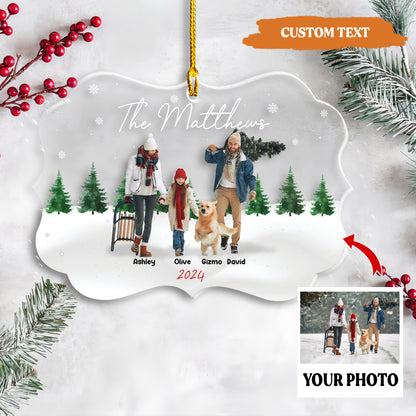 Petthouse | Personalized Family And Pet Ornament, Custom Family And Pet Photo, Christmas 2024