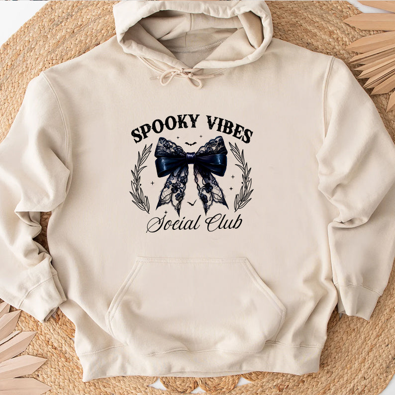 Petthouse | Spooky Vibes Social Club Shirt, Halloween Shirt, Halloween Coquette Bow Shirt