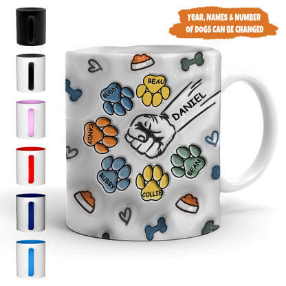 Petthouse | Personalized Dog Human Fist Bump Gift For Dog Dad 3d Inflated Effect Printed Mug