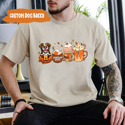 Petthouse | Custom Border Collie Dog Halloween Shirt, Dog Fall Shirt, Pumpkin Spice Latte Coffee Shirt