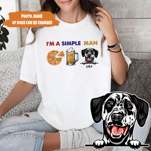 Petthouse | Customized Funny Dog Beer Pizza Shirt, I'm A Simple Man Shirt, Father's Day Gift