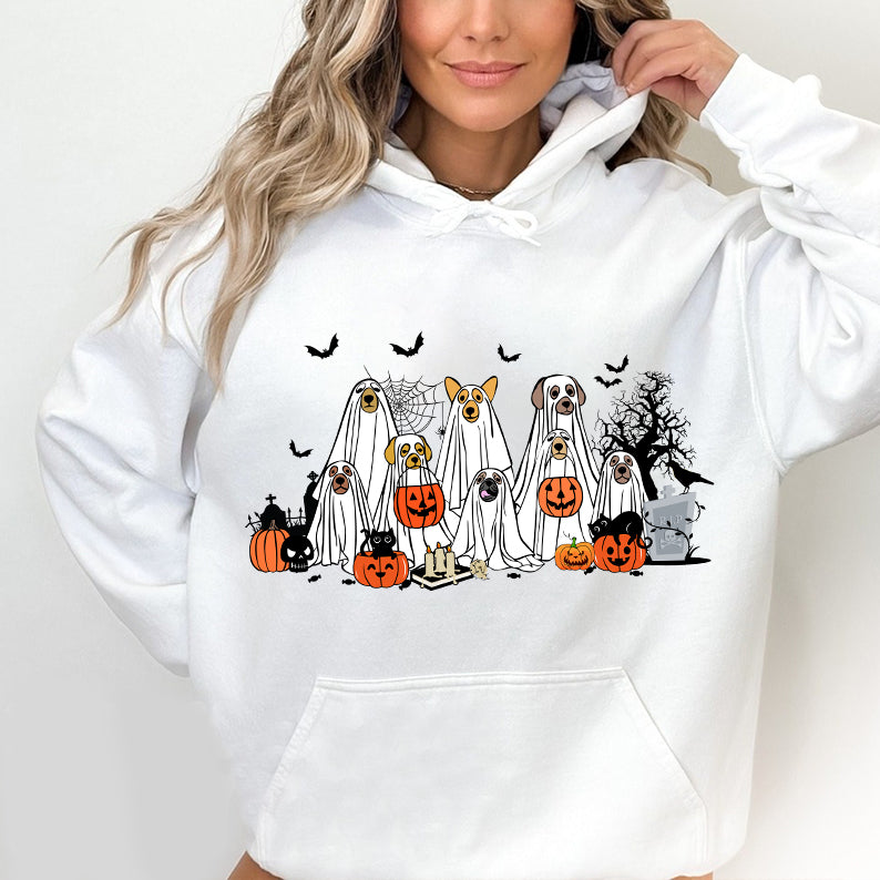 Petthouse | Halloween Ghost Dog Shirt, Happy Halloween Spooky Season Shirt, Dog Ghost Boo Crew Shirt