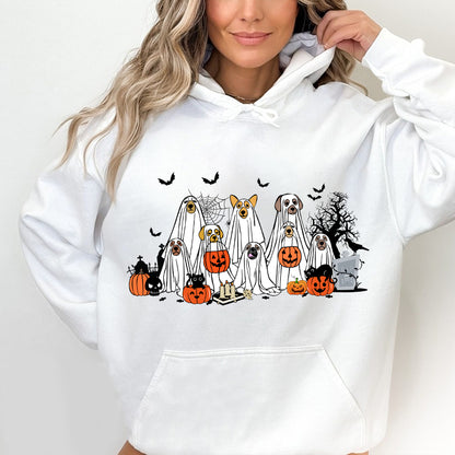 Petthouse | Halloween Ghost Dog Shirt, Happy Halloween Spooky Season Shirt, Dog Ghost Boo Crew Shirt