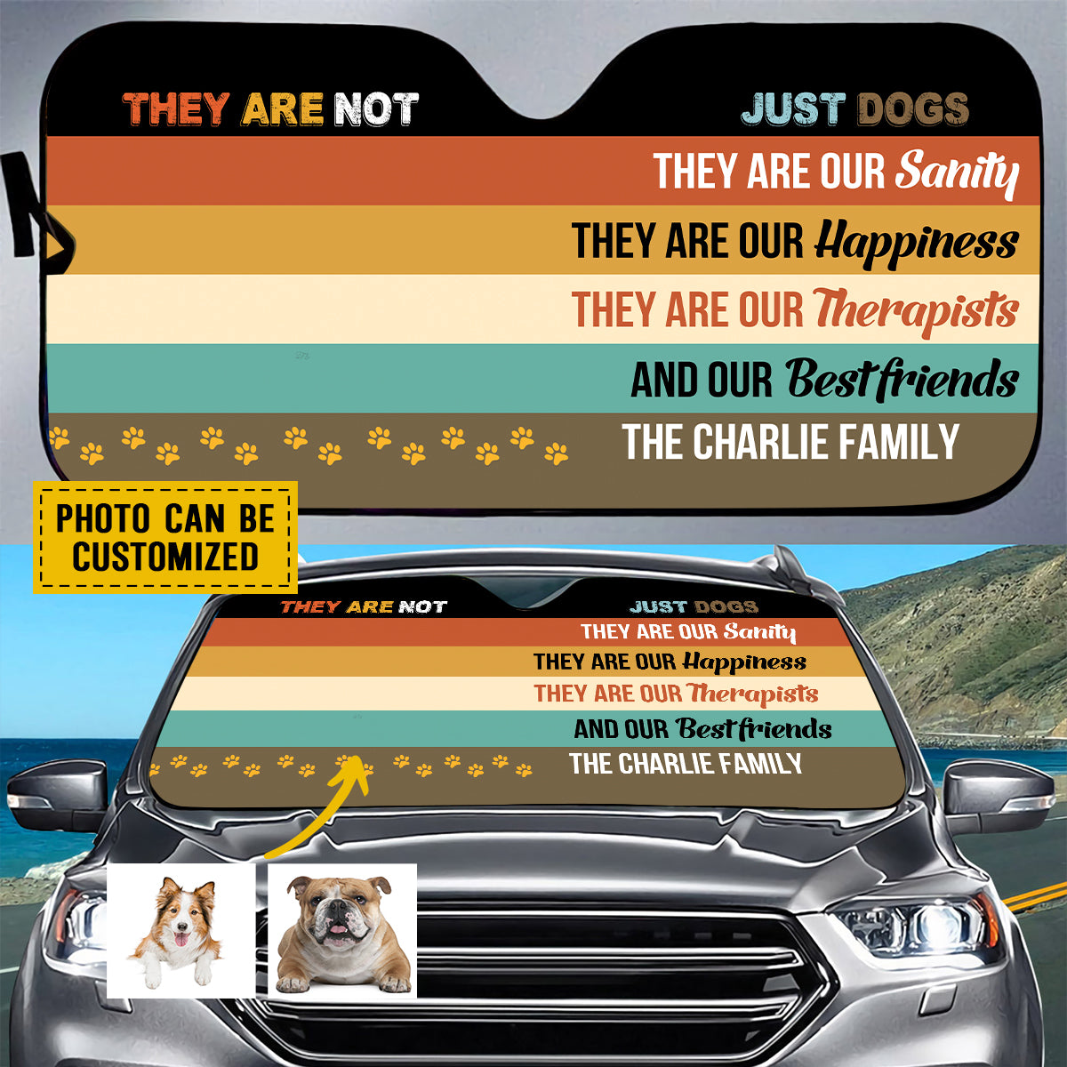 Petthouse | Windshield Sun Shade Dogs Not Just Dogs Car Sun Shade Windshield Customized Sunshade