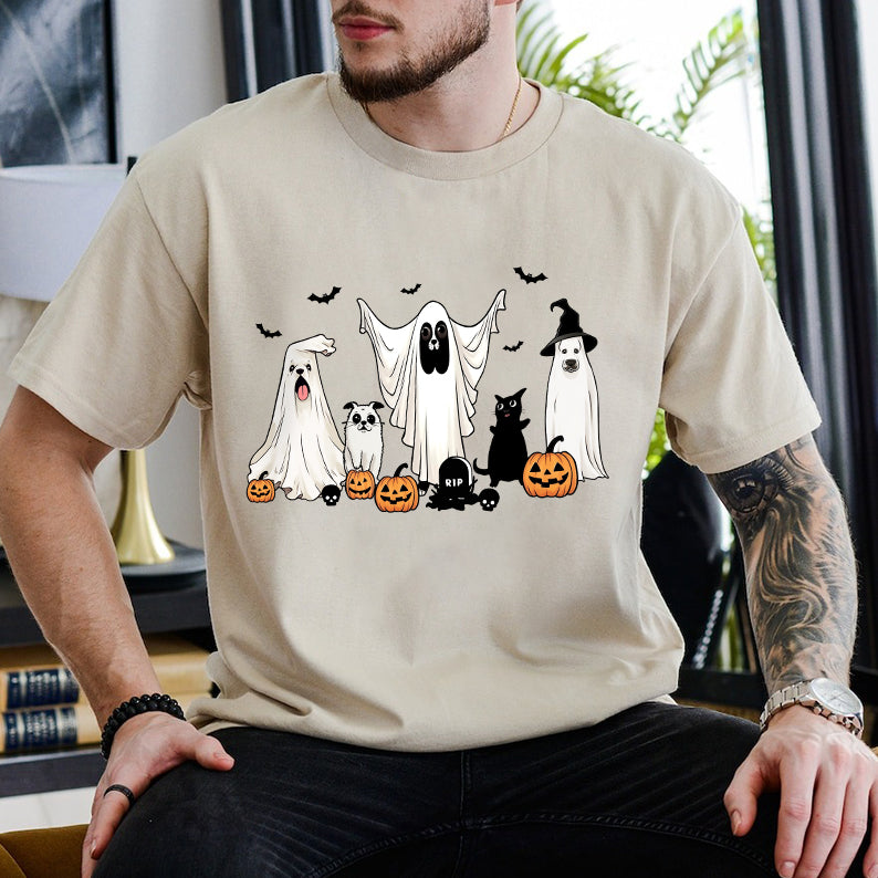 Petthouse | Cute Ghost Dog Shirt, Halloween Dog Shirt, Spooky Season Dog Vibes Shirt, Halloween Shirt