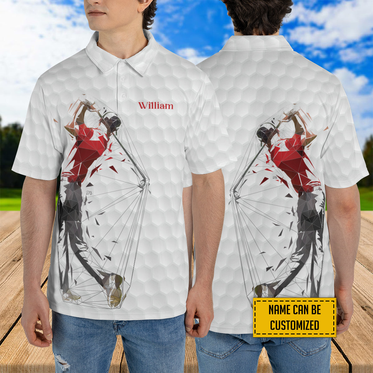 Petthouse | Customized Geometric Golfer Polo Shirt Golfing Lover Polo Sports Dad Birthday Gift