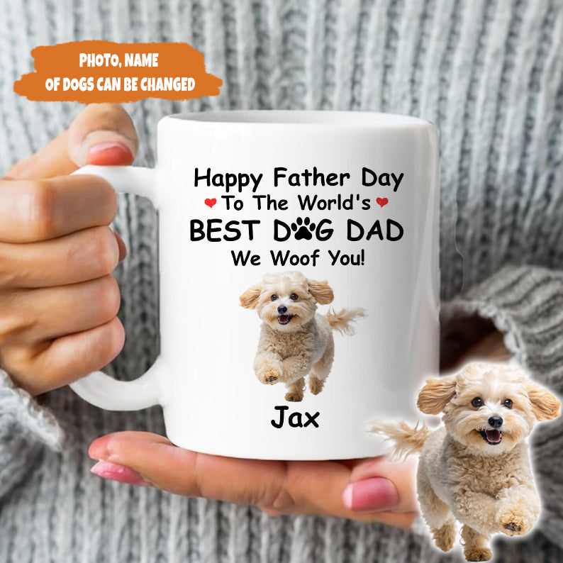 Petthouse | Personalized Dog Happy Father's Day To The World's Shirt, Pet Photo Best Dog Dad