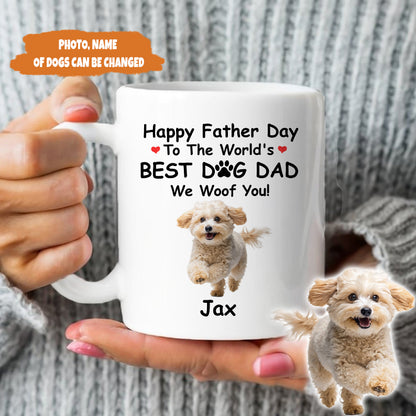 Petthouse | Personalized Dog Happy Father's Day To The World's Shirt, Pet Photo Best Dog Dad