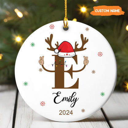 Petthouse | Personalized Baby Ornament Hanging, Letter Name Ornament 2024, Family Keepsake, Christmas Tree