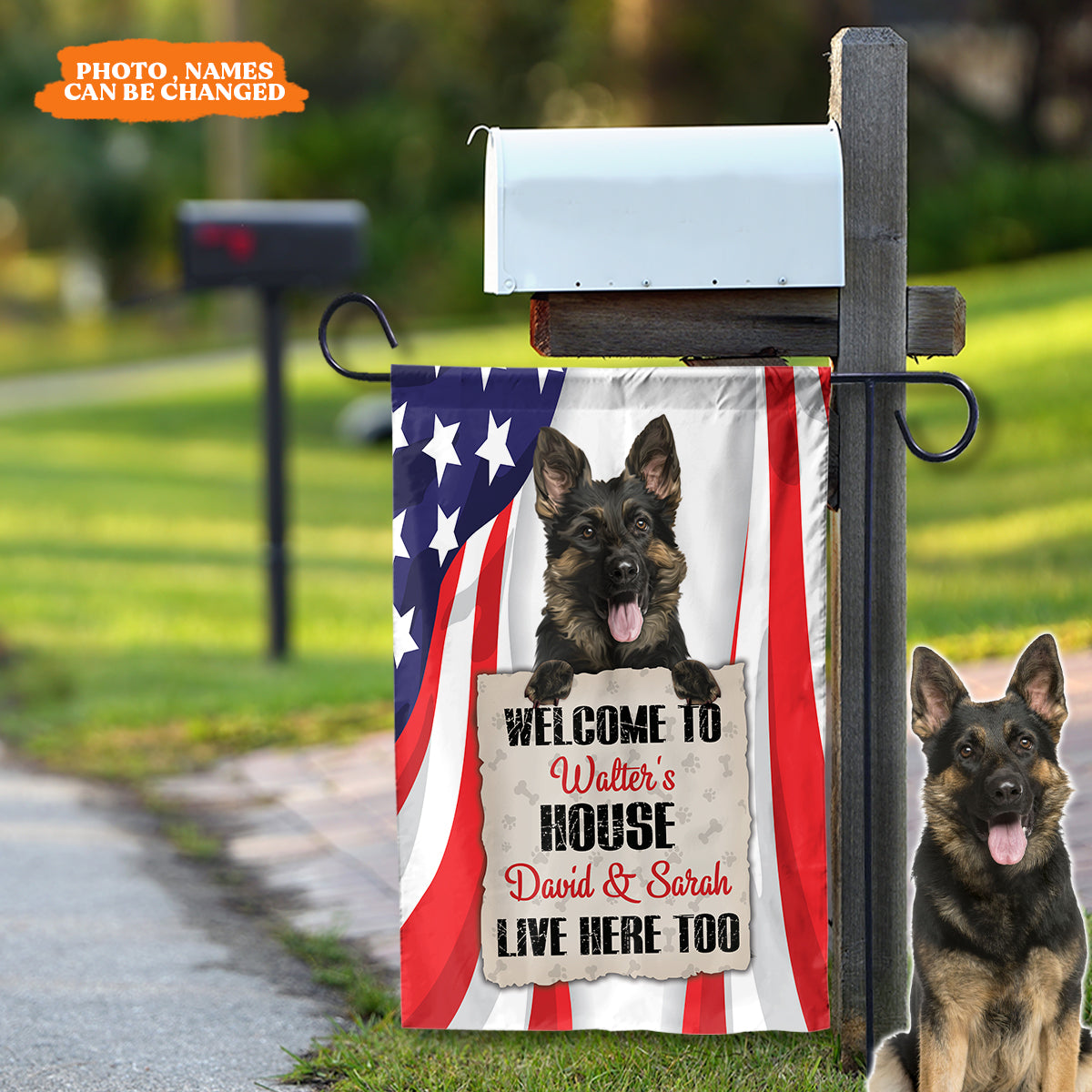 Petthouse | Welcome To The Dog House, Personalized Garden Flags, Gifts For Dog Lovers, Custom Photo Dog Flag