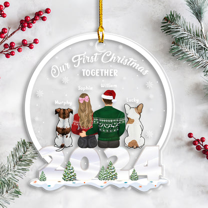 Petthouse | Our First Christmas Together With Dogs Ornament, Personalized Dog Christmas Ornament, Dog Family