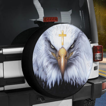 Petthouse | American Eagle Cool Universal Spare Tire Cover Jesus Cross Christian Catholic With Backup Camera Hole