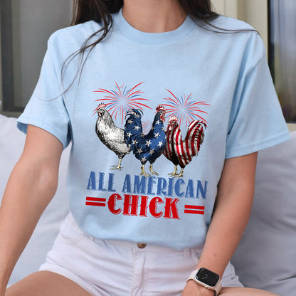 Petthouse | Patriotic Usa Chicken Shirt, Retro Chicken American 4th Of July Tshirt, Independence Day