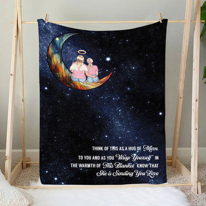 Petthouse | Personalized Memorial Travel Blanket Mommy, Long Distance Mothers Day, A Hug Of Mom Throw Blanket