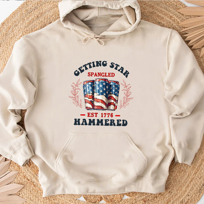 Petthouse | Getting Star Spangled Hammered Est 1776 4th Of July Shirt, Patriotic Independence Day Shirt