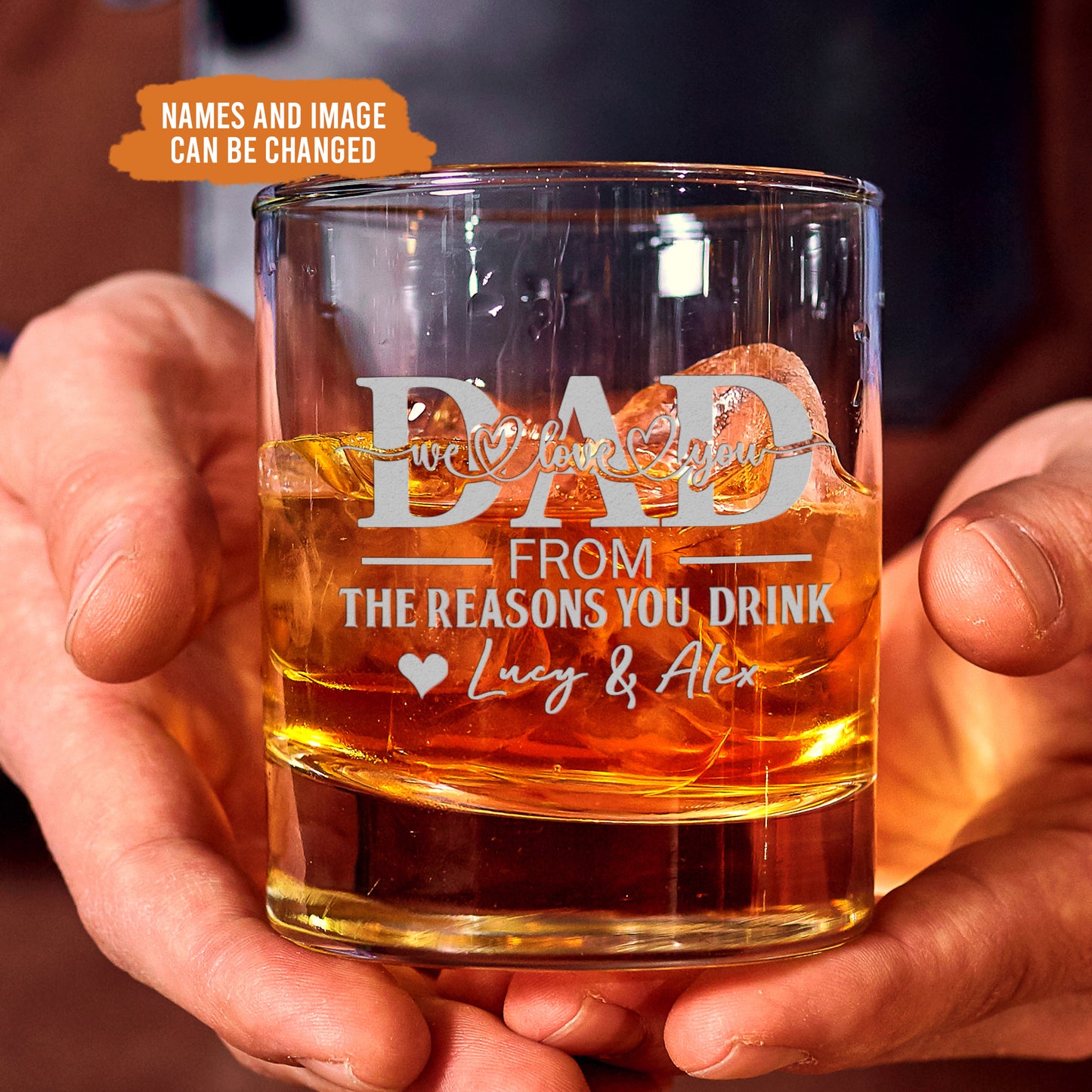 Petthouse | Custom Photo  To Dad From The Reasons You Drink Whiskey Glasses, Father's Day Gift