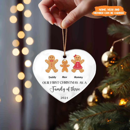 Petthouse | Personalized Family Of Four Christmas Ornament, First Baby Xmas Family Ornament, Baby Family