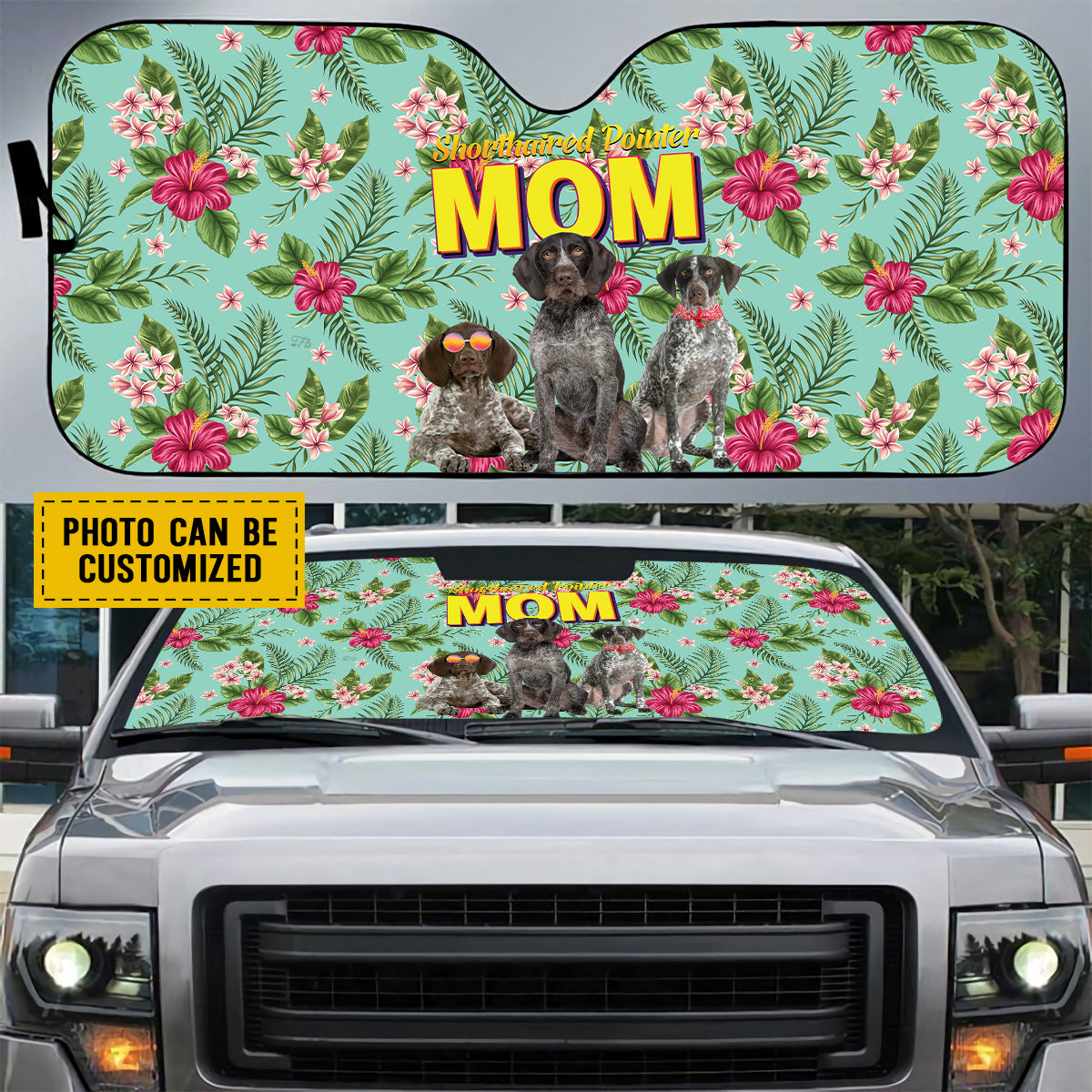 Petthouse | Car Windshield Sunshade Custom Photo German Shorthaired Pointer Hawaii Dog Mom Sun Shade For Car