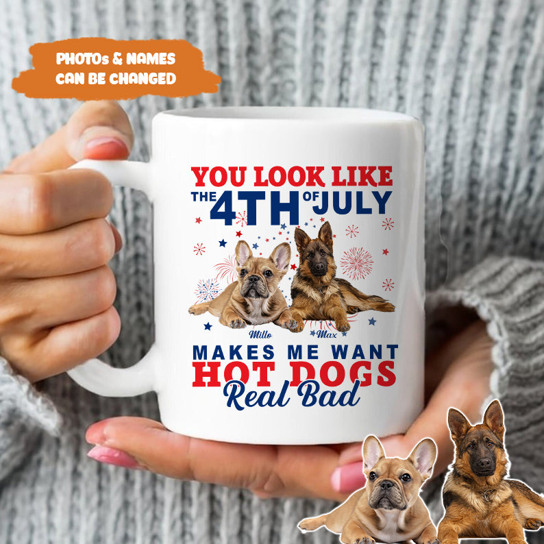 Petthouse | Custom Dog You Look Like The 4th Of July Want Hot Dogs Red Bad Dog Shirt, Independence Day