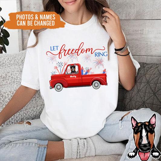 Petthouse | Personalized Dog Let Freedom Ring Shirt, Independence Day Gift For Dog, 4th July To Dog Dad