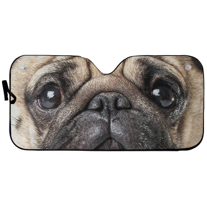 Petthouse | Pug Dog Big Face Car Sunshade Love Dog Car Accessories Pet's Lovers Gift Dog Owners Gift