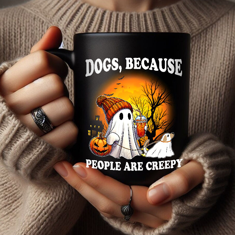 Petthouse | Сute Ghost Dog Walking, Dogs Because People Are Creepy, Halloween Dog Shirt, Spooky Season Gift