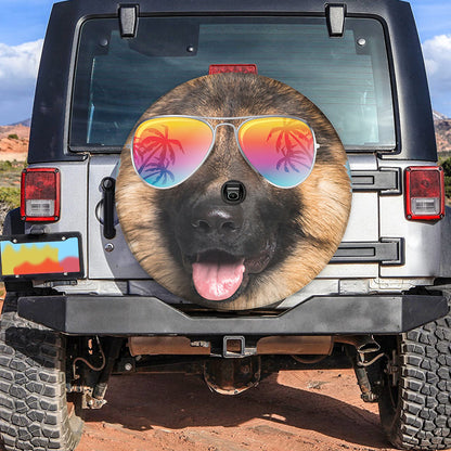 Petthouse | German Shepherd Camper Tire Cover Dog Summer Glasses Spare Wheel Cover Summer Vacation Trip