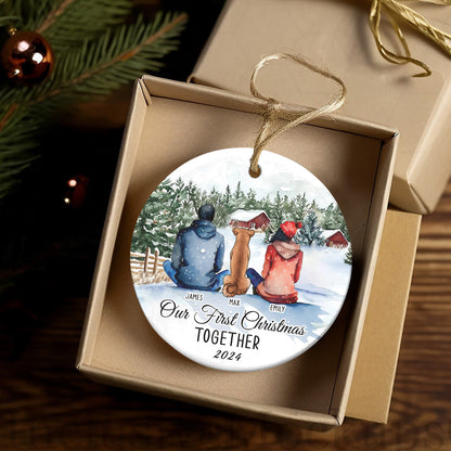 Petthouse | Our First Christmas Together Ornament, Custom Family With Pet Ornament 2024, Family Ornament