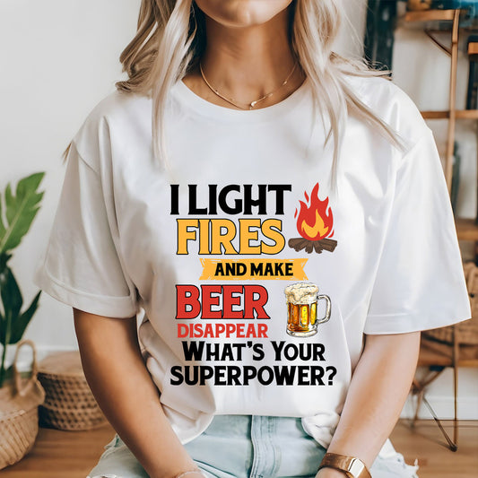 Camping Shirt, I Light Fires And Make Beer Disappear, Funny Camping Shirt, Camping Hoodie Sweatshirt, Camper Mug