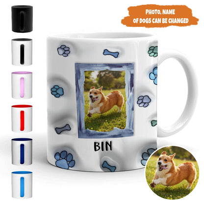 Petthouse | Personalized World's Best Dog Dad Ever 3d Inflated Effect Printed Mug, Gift Dog Lover