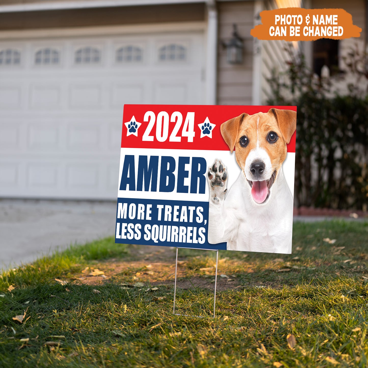 Petthouse | Personalized Yard Sign, Gift For Dog Lovers, Funny America Dog 2024, Custom Photo Yard Sign