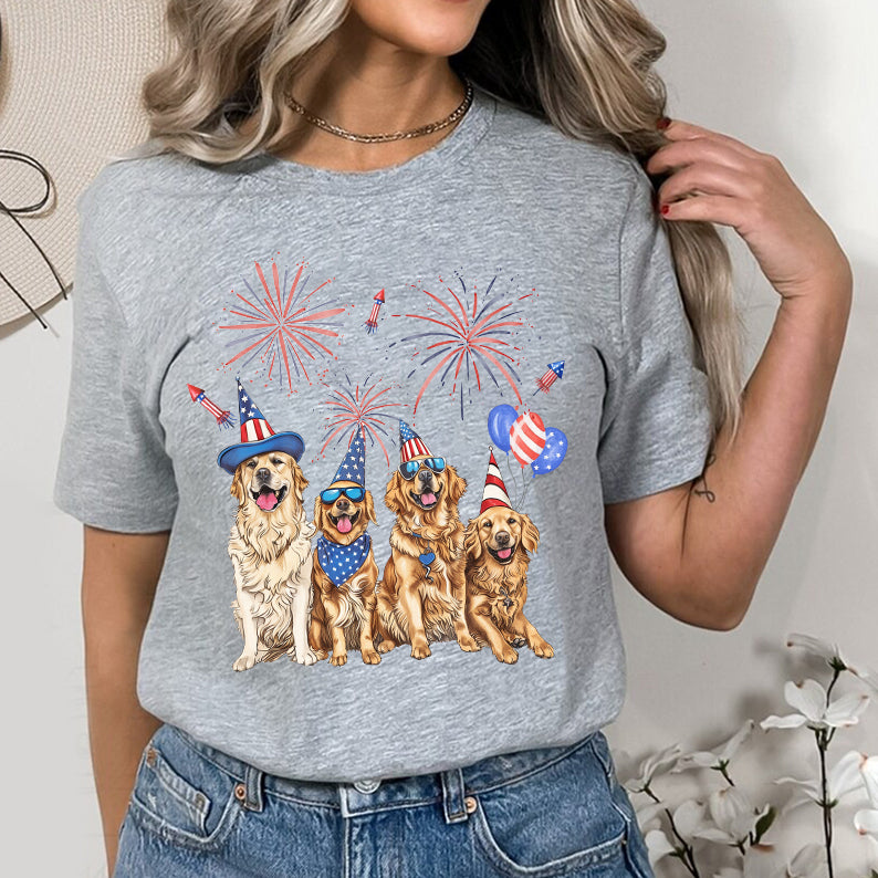 Petthouse | Golden Retriever 4th Of July Shirt, Independence Day Shirt, Dog Mom Fourth Of July