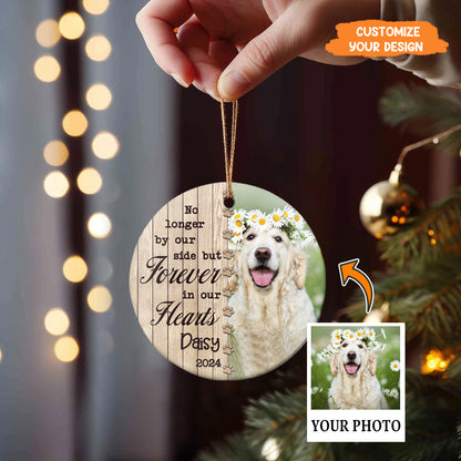 Petthouse | Personalize Memorial Dog Ornament, No Longer By Our Side But Forever In Our Hearts, Decor Xmas