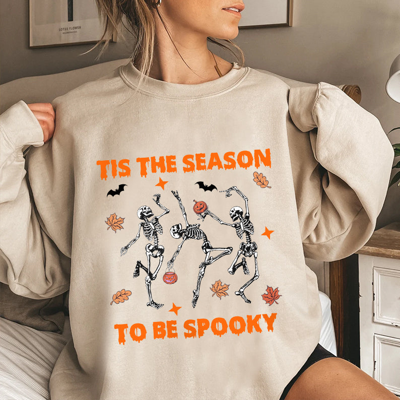 Petthouse | Dancing Skeleton Pumpkin It Shirt, Spooky Season Skeleton Shirt, Spooky Vibes Halloween